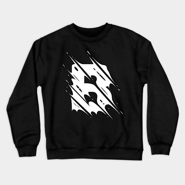 Slashed B (White) Crewneck Sweatshirt by Brawlator